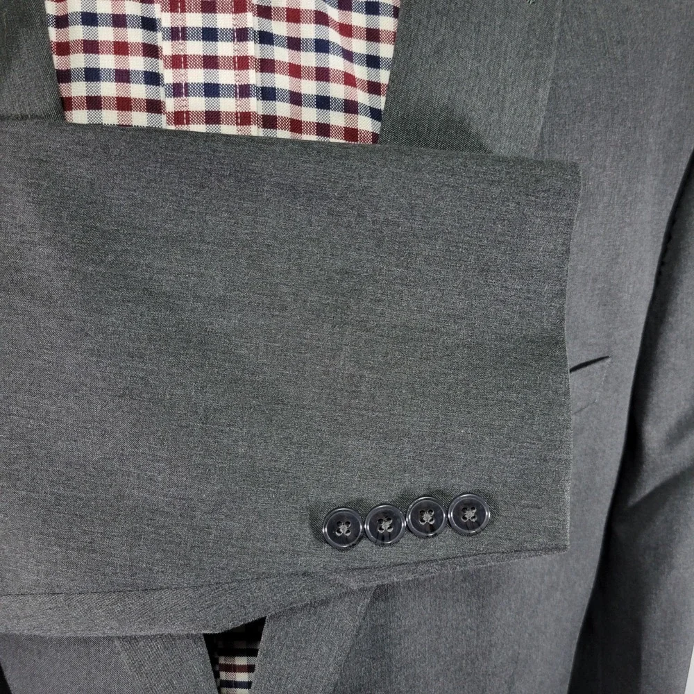 Van Heusen Men's Sport Coat Blazer Two Button Gray‎ Polyester Blend Size 52R